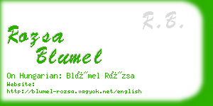 rozsa blumel business card